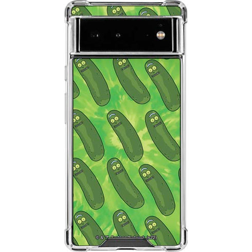 Adult Swim Rick and Morty Pickle Rick Pattern Google Pixel 6 Clear Case